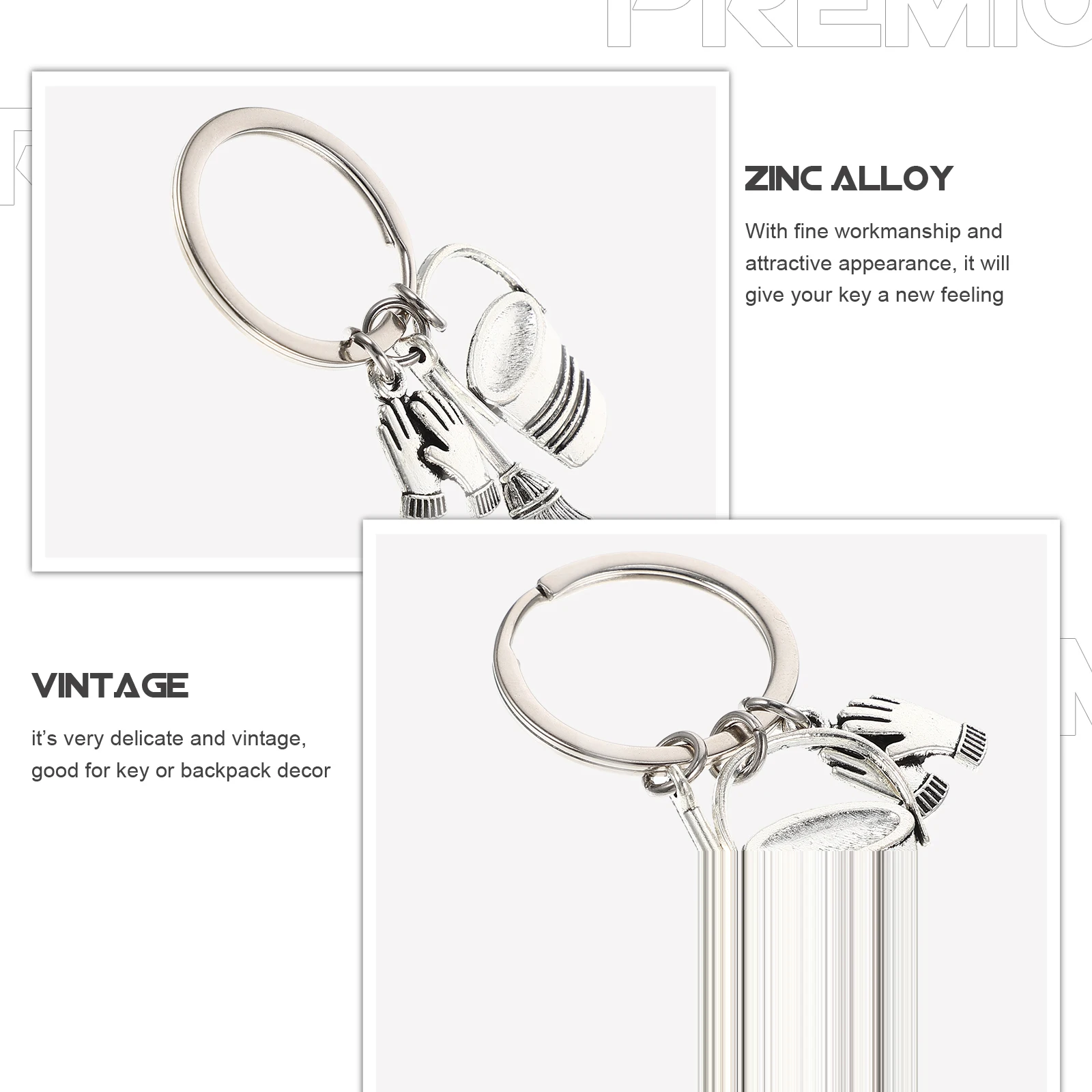 

Bucket Broom Keychains Cleaning Staff Purse Keychain Bag Pendant Backpack Keychains Housekeeping Decor Keychain Pendant