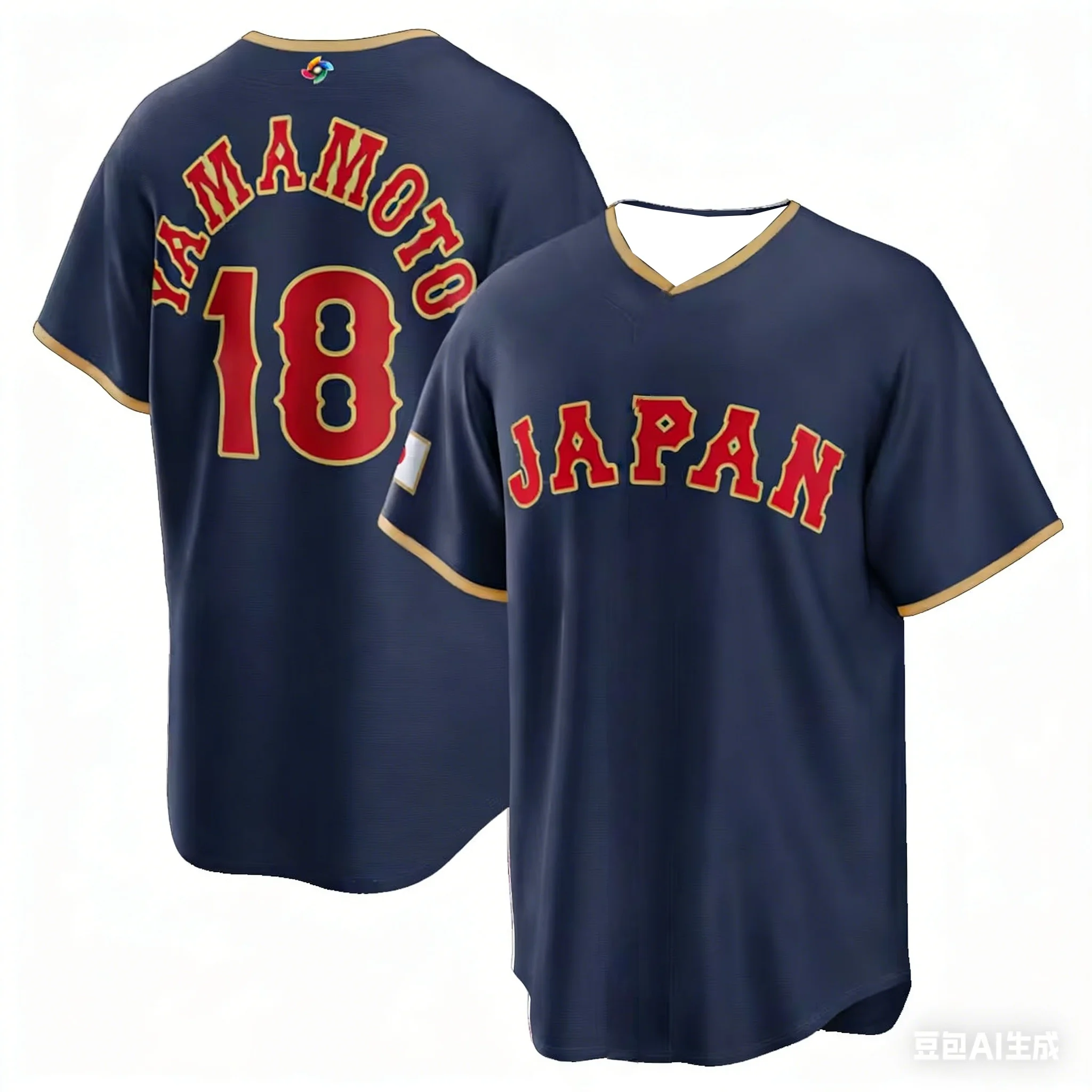 2026 New Japan Baseball Jersey Okamoto 25 Men's Navy WBC FamilyMatchingBaseball Shirt Short Sleeve Fan Version Sportswear