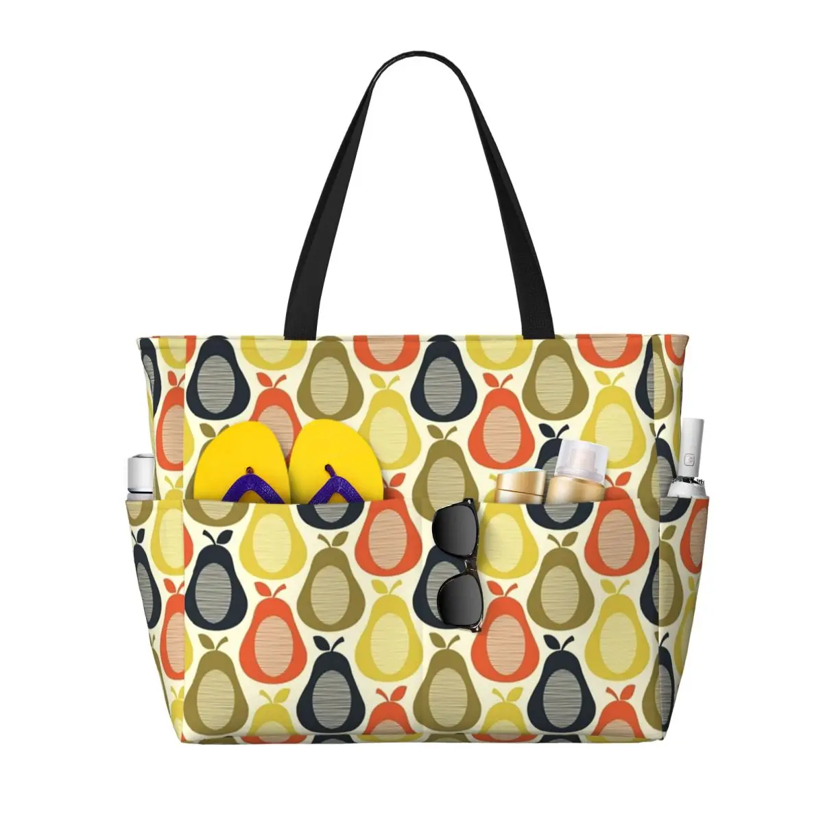 

Custom Orla Kiely Pears Tote Bag for Women Big Capacity Scandinavian Art Gym Beach Travel Bags