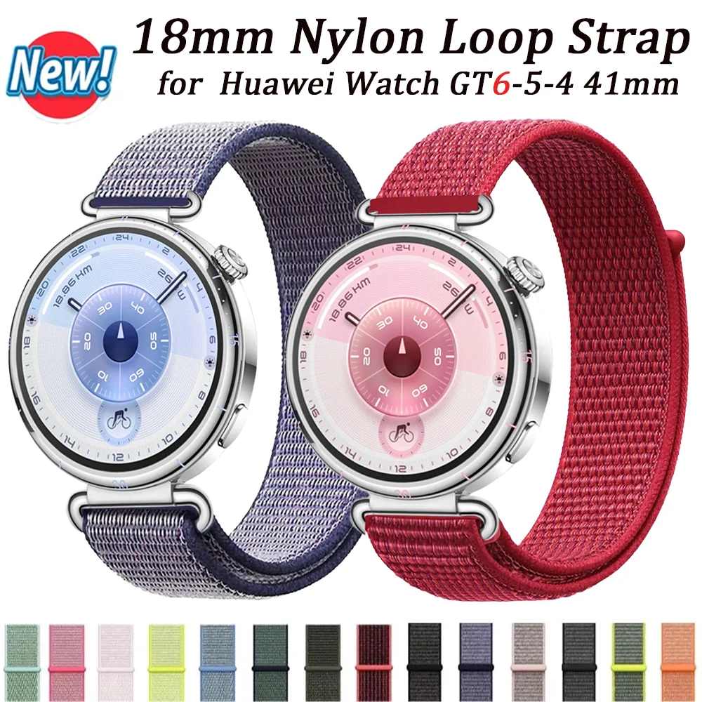 Нейлоновый ремешок 18 мм для Huawei Watch 5 GT5 Pro 42 мм/GT6-5-4 41 мм, дышащий браслет Garmin Venu 3S/4 41 мм Xiaomi S4 41 мм ремешок