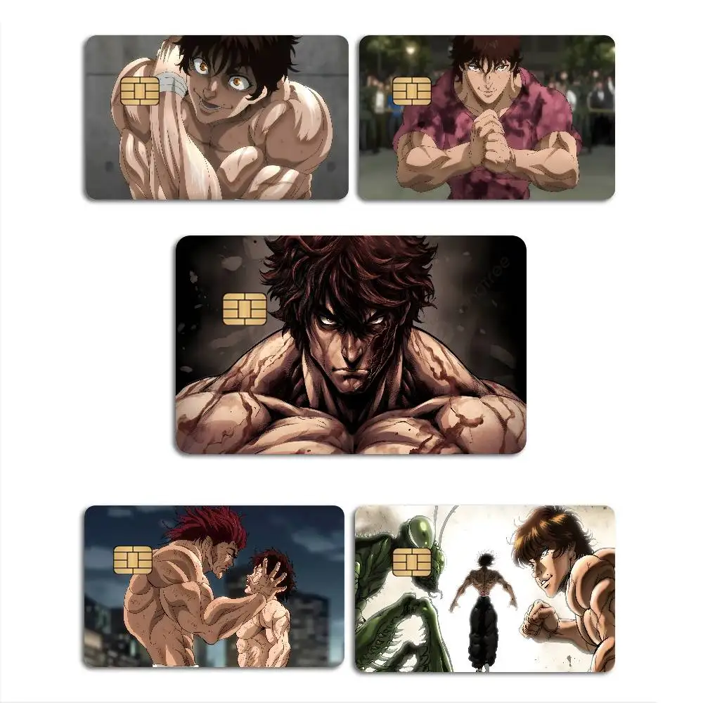 Fierce POWER B-Baki Hanma Cartoon Credit Card Skin Stickers for Bank Card Bus Metro Card Sticker Waterproof Women Gift