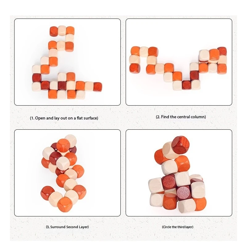 3D Kubus Puzzel Luban In elkaar grijpende Creatieve Educatief Houten Speelgoed Klassieke Lubanock Kubus Volwassen Kinderen IQ Puzzel Speelgoed cadeau