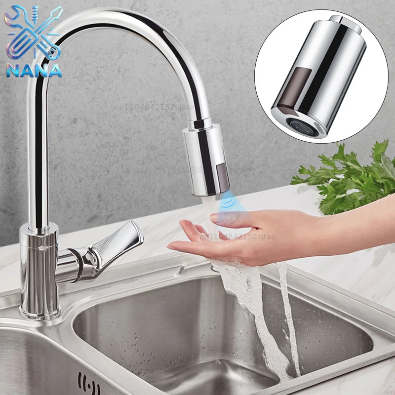 Kitchen Sensor Faucet Water Saving Device Non-contact Faucet Bathroom Automatic Inflatable Sensor Faucet Shower Head Filter