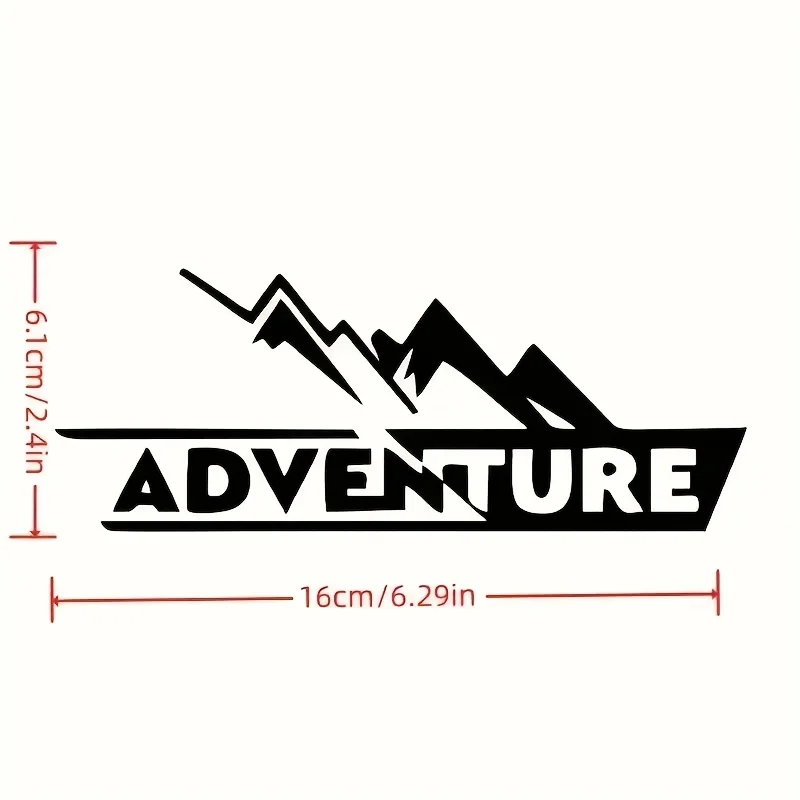 Mountain Sunset Adventure Car Decal – Glossy Vinyl Sticker for Exterior, Self-Adhesive Single-Use Decoration for SUV/Truck/Car