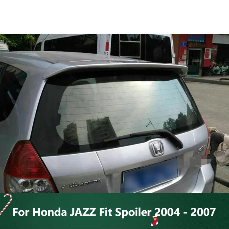 

New！ Car Roof Spoiler for Honda JAZZ Fit Spoiler 2004 - 2007 Glossy Black Rear Wing ABS Material Automobile Decoration