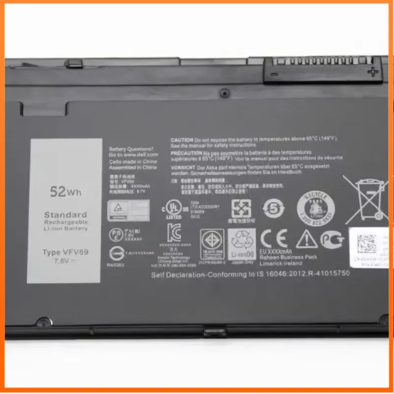 VFV59 7.6V 52Wh 3000mAh Laptop Battery for Dell Latitude E7240 E7250 F3G33 GVD76 WD52H Replace Rechargeable Battery