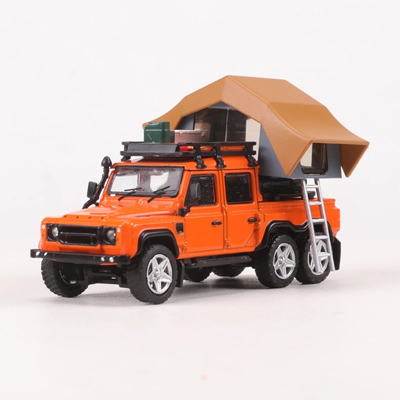 GCD 1:64 Land Rover Defender 6x6 ordinary Green /Orange/White RHD Diecast Model Car