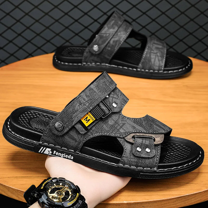 

2025EVA men's high quality summer wear comfortable slippers retro fashion sandals non-slip walking beach shoes