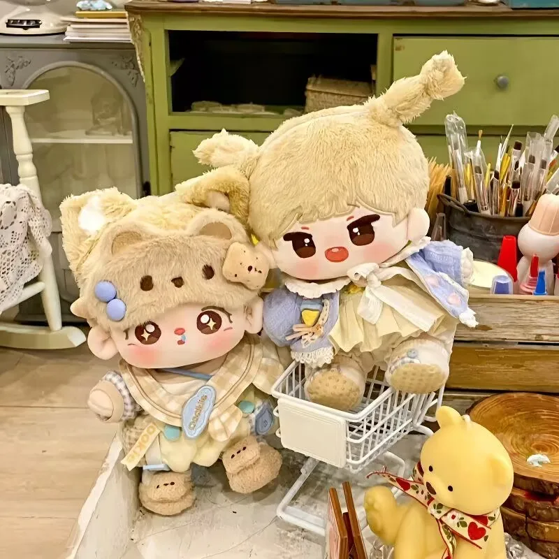 ملابس دمى قطنية فاخرة مقاس 20 سم، مجموعة يومية لطيفة، بسكويت الدب، مجموعة استبدال الدمية بدون سمة، متوفرة في المخزون #5