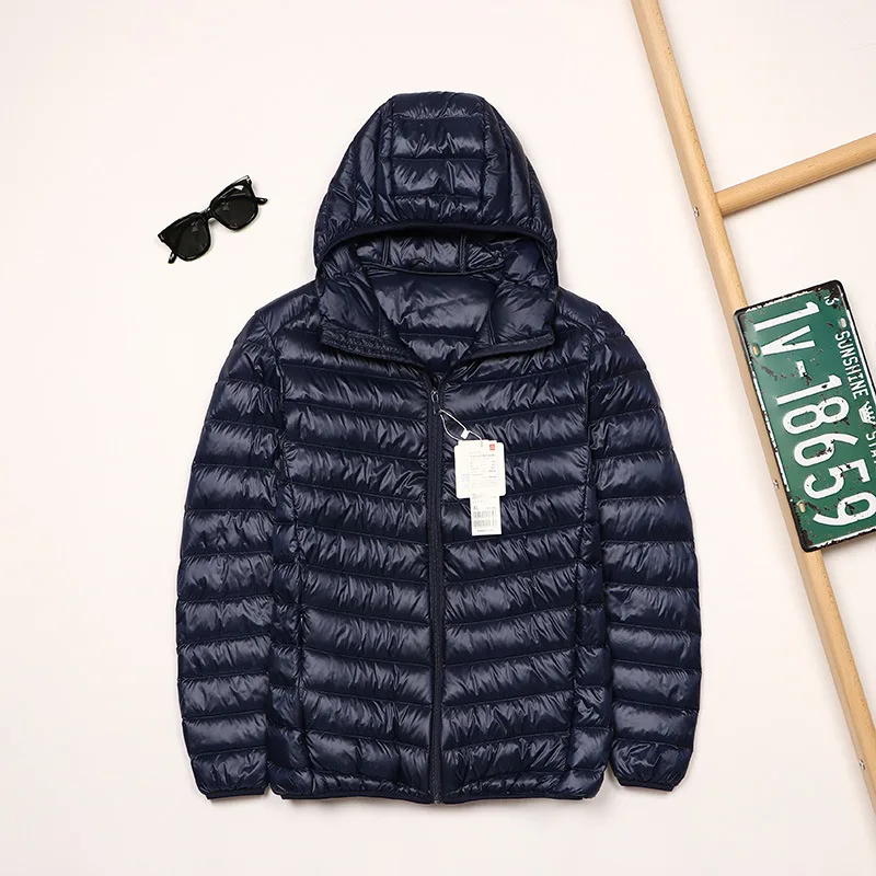 Men Light Thin White Duck Down Jacket New Autumn Winter Warm Hooded Down Coat Parkas Male Loose Short Oversize Puffer Outwears