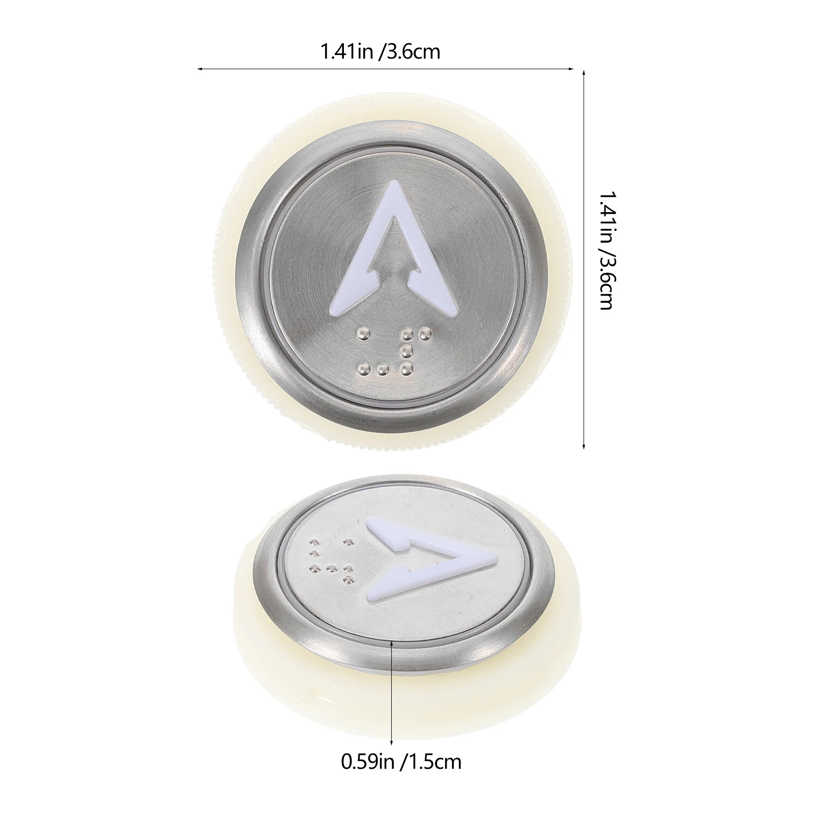 36 مللي متر زر مستدير استبدال أزرار الضغط الفولاذ المقاوم للصدأ لرفع زر جزء المصعد لأزرار مستديرة المصعد