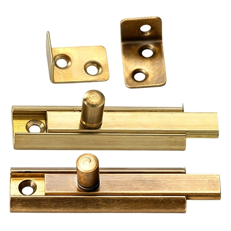 547F Cabinet Door Metal Slide Bolt Hardware for Small Window Opening and Storage Door Use with Screw-Mount Repair Set