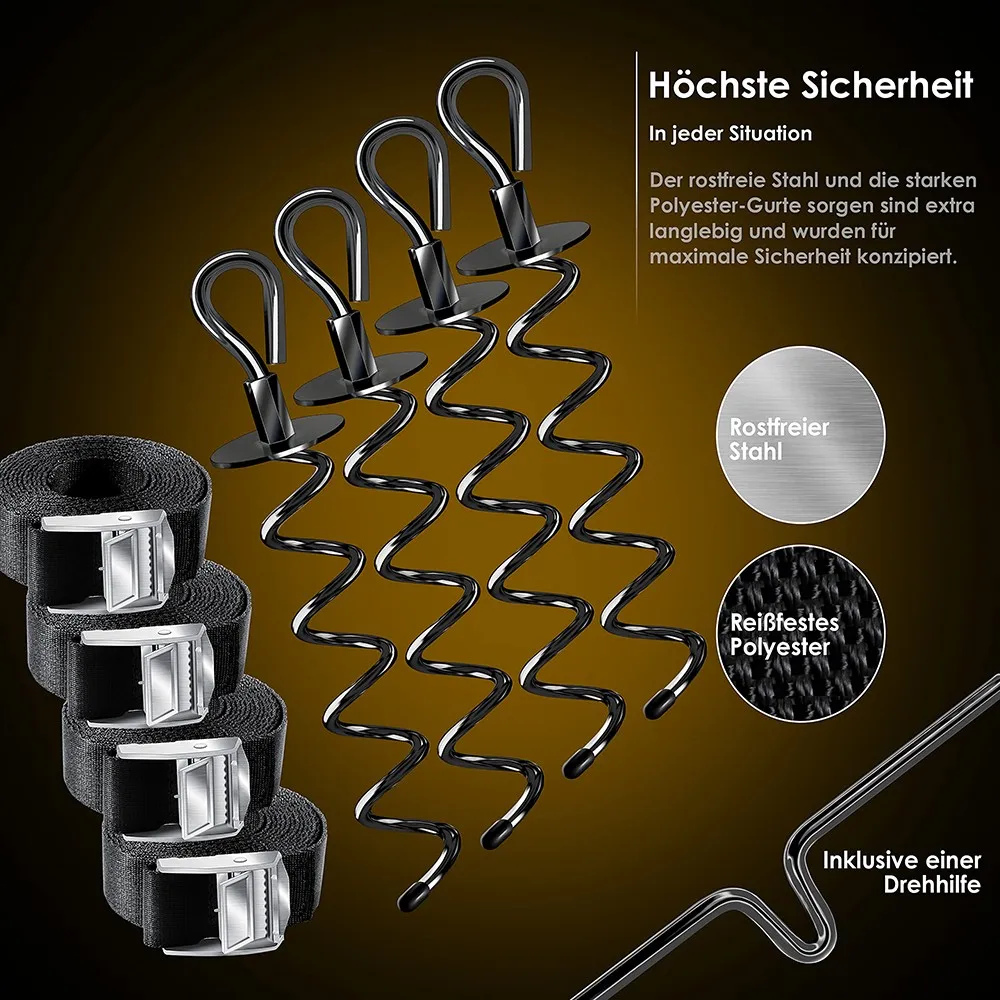 4 Stück Praktische Zelt-Trampolin-Bodenspieße Spiralförmige Anker Teile Langlebige Zelt-Bodenanker Vielseitig Einsetzbare Zeltzubehörteile – Detail 7