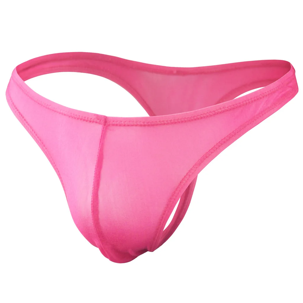 Men's Sheer Nylon Mesh Thong, See-Through Sexy Low-Rise Underwear  Comfortable T Back G-string