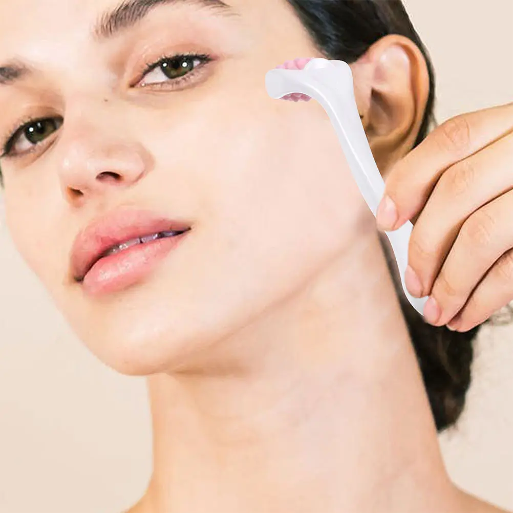 4 Stück Silikon-Augenroller, Mini-Gesichtsmassagegerät, wiederverwendbares, glattes Hautpflegegerät für Gesicht, Hals, Muskelmassage, tragbares Schönheitsgerät