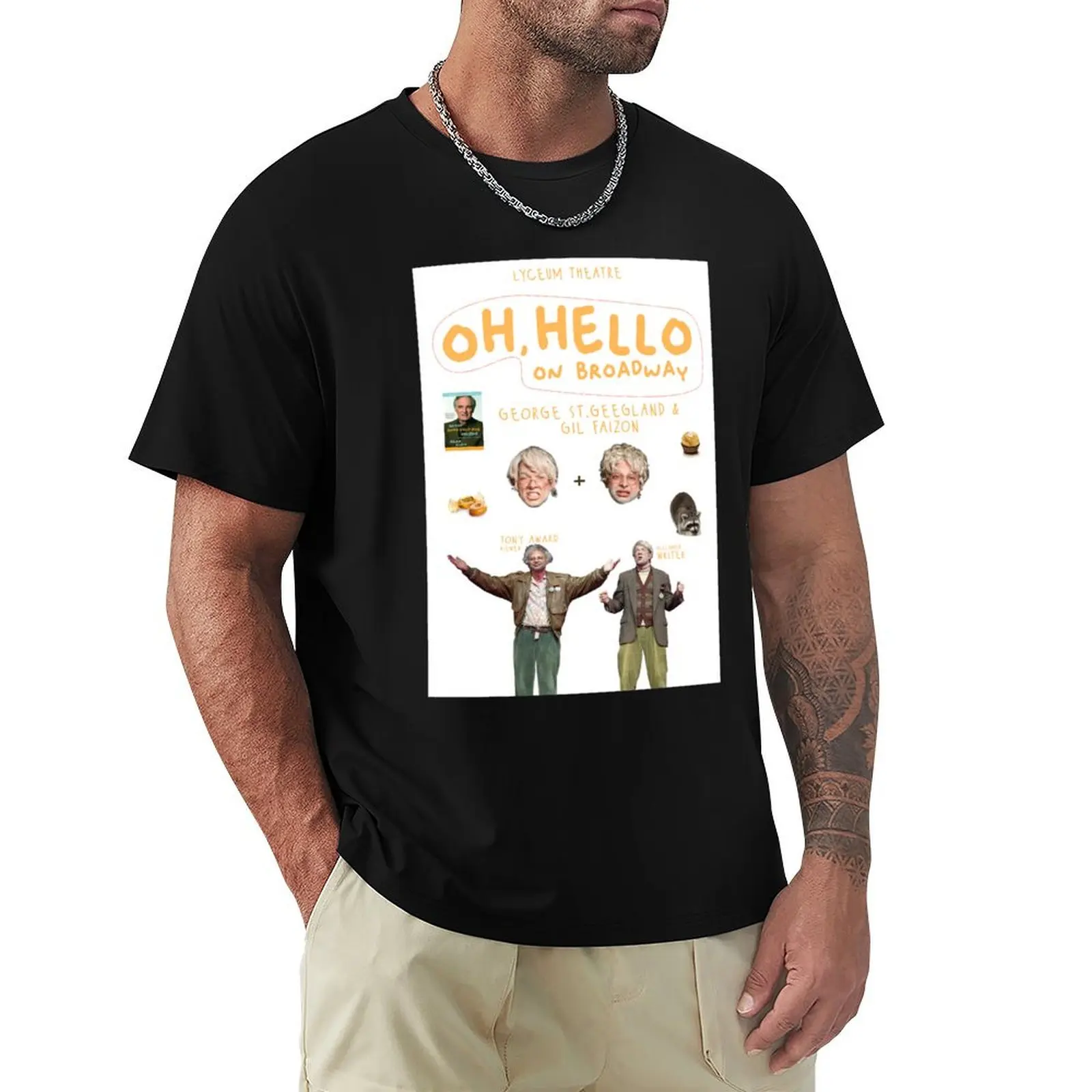 

Oh, Hello poster T-Shirt oversize t-shirts man basketball graphic tees blue archive cotton t shirt men