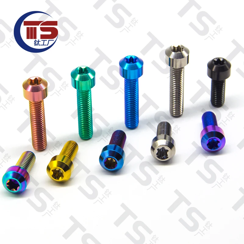 TS M4/M5/M6X5/8/10/15/20/25/30/35/40/45/50/55/60/65/70/80/90/100/110MM Titanium Alloy torx Head Bolts Screw (one lot=10pcs)