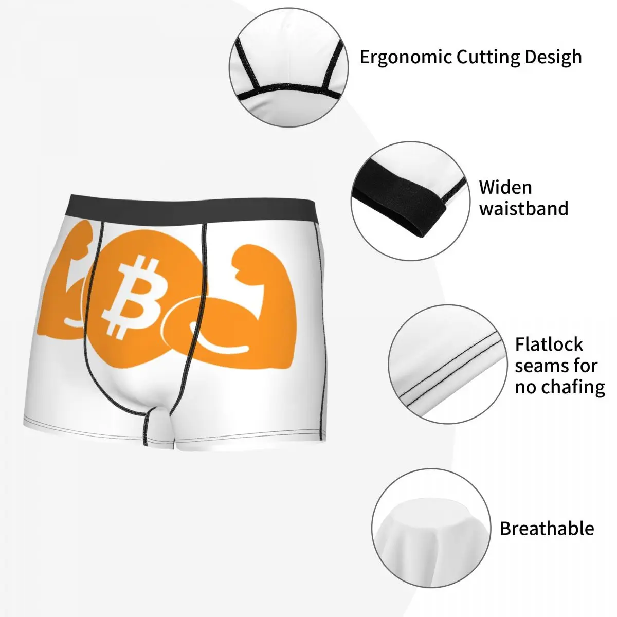 Bitcoin personalizado obter seu poder roupa interior masculina respirável btc crypto moedas boxer briefs calcinha macia para o sexo masculino