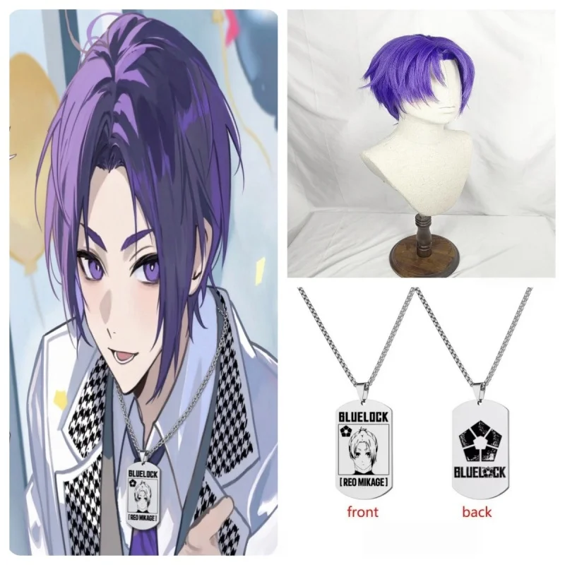 Styled Reo Mikage Cosplay Wig Short Blue Prison Cosplay Fans Gift Customized Wig Heat Resistant Synthetic Hair Cosplay Wig
