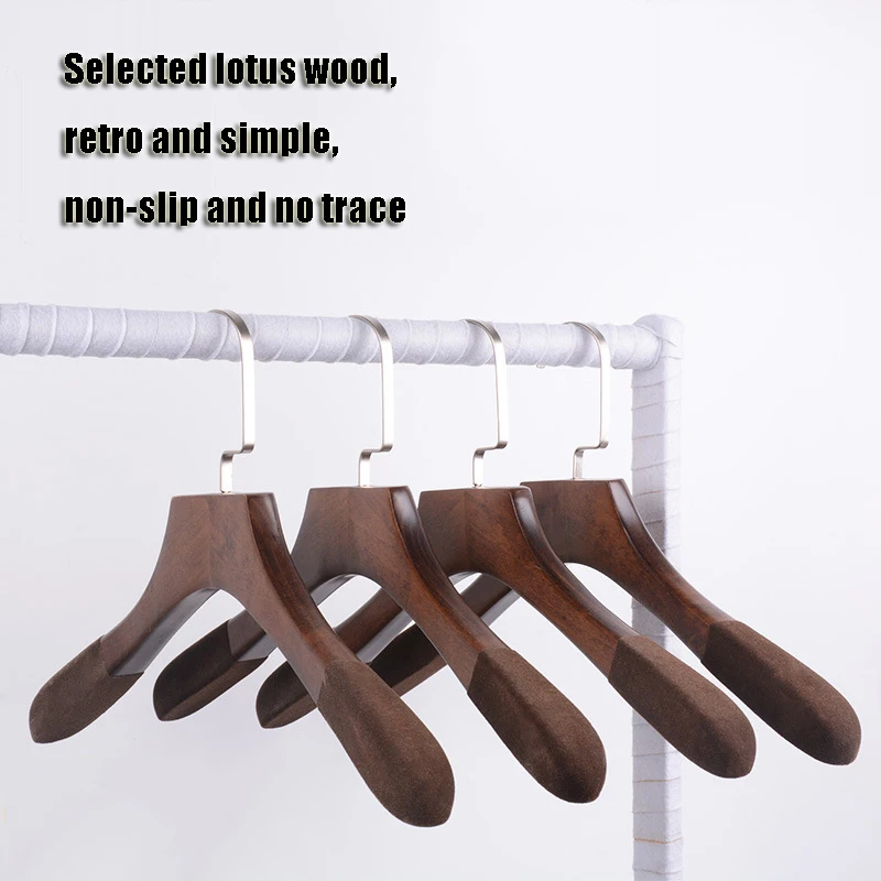 Wooden Hangers, Solid Wood Coat Hangers Heavy Duty, Smooth Finish Bulk Wooden Hangers High-Grade Wooden Clothes Hanger