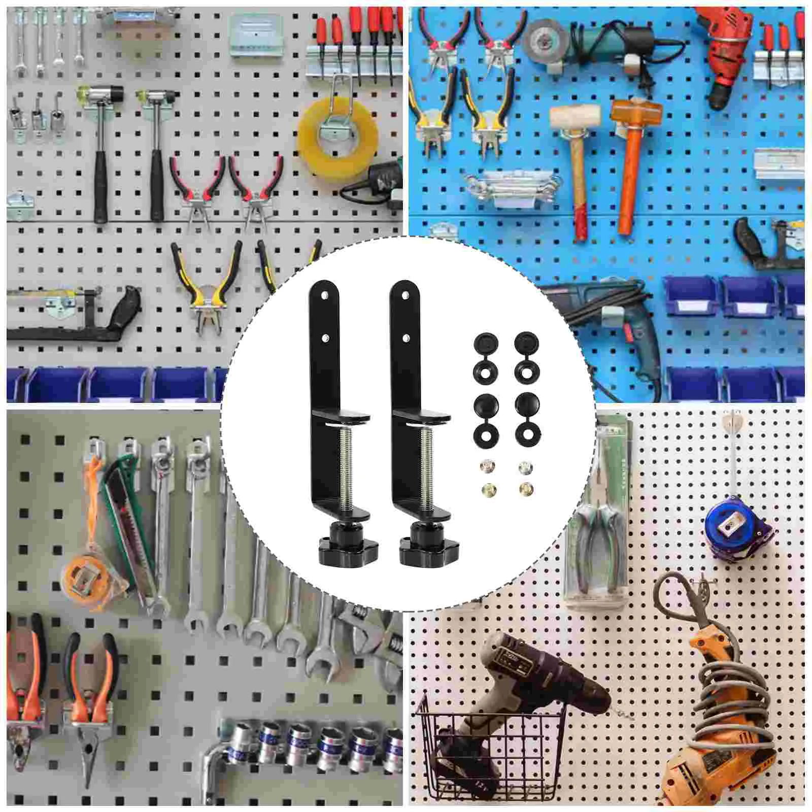 Hooks Perfboard Mounting Clips Pegboard Installing Installation Tool Accessory Black Bracket