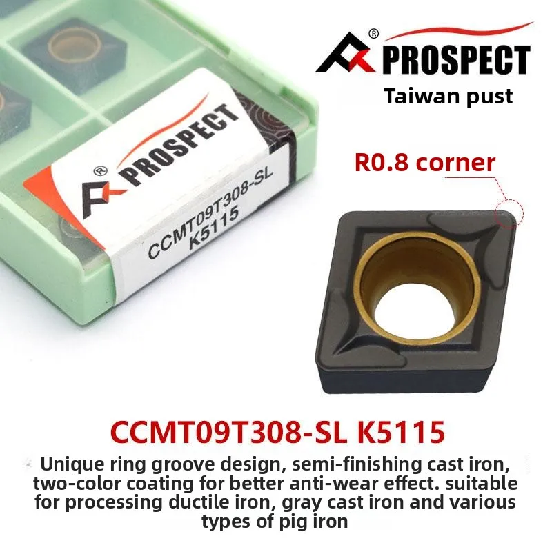 Prospect Turning Insert CCMT09T308/09T304-SL K5115 Wear Resistant for Cast Iron Machining High Efficiency Cutting Tool