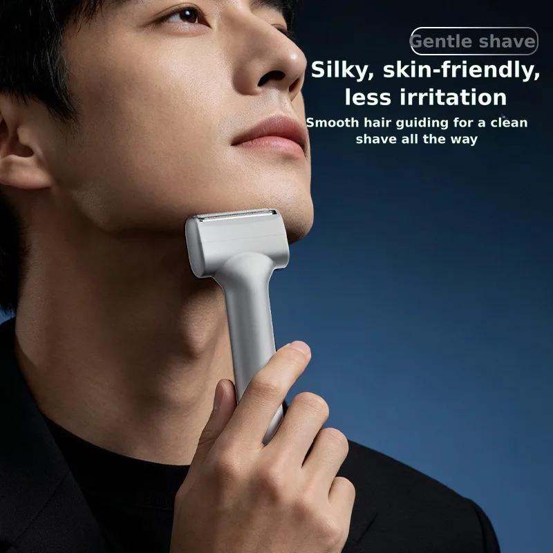 Reciprocating Electric Shaver Slim Metal Body Beard Razor Thin Compact Facial Hair Shaving Device Male Daily Grooming Accessory