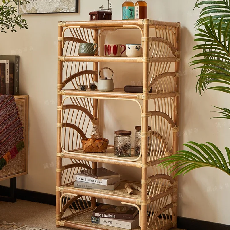 Floor-to-ceiling bookshelves shelves, simple storage, bookcases, new Chinese fan-shaped simplicity