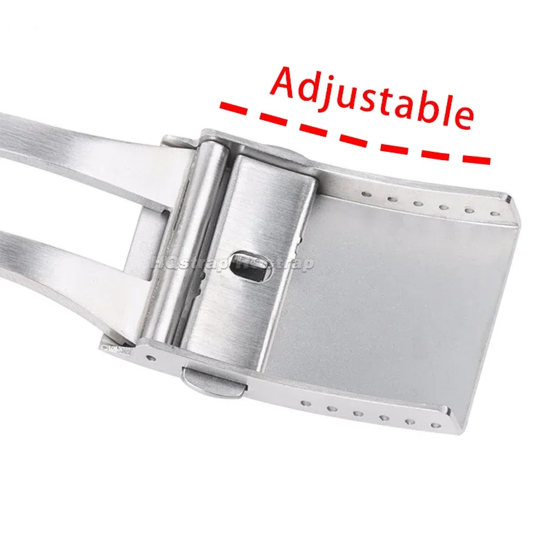 18 мм, 20 мм, 22 мм, твердая пряжка из нержавеющей стали 316L, регулируемая металлическая кнопка для Seiko, удлиненная двойная складная застежка, аксессуар