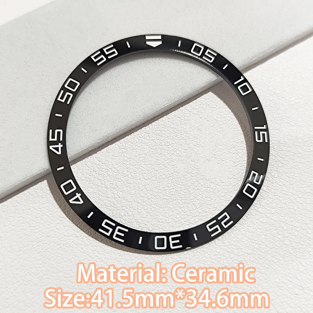 

Sloping 41.5mm*34.7mm Ceramic Watch Bezel Insert For Mens Watches Replace Accessorie Blue/Black Bezels F1 series No Luminous ﻿