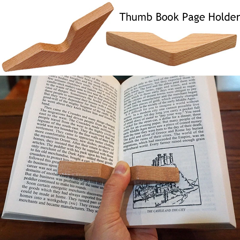 Creative Wooden Book Page Holder Portable Practical Students Reading Book Expander School Office Supplies