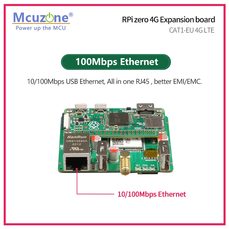 ZERO CAT1-EU 4G LTE and 100Mbps Ethernet expansion board for Raspberry Pi zero zero W H ZERO2 W USB HUB eSIM RS485