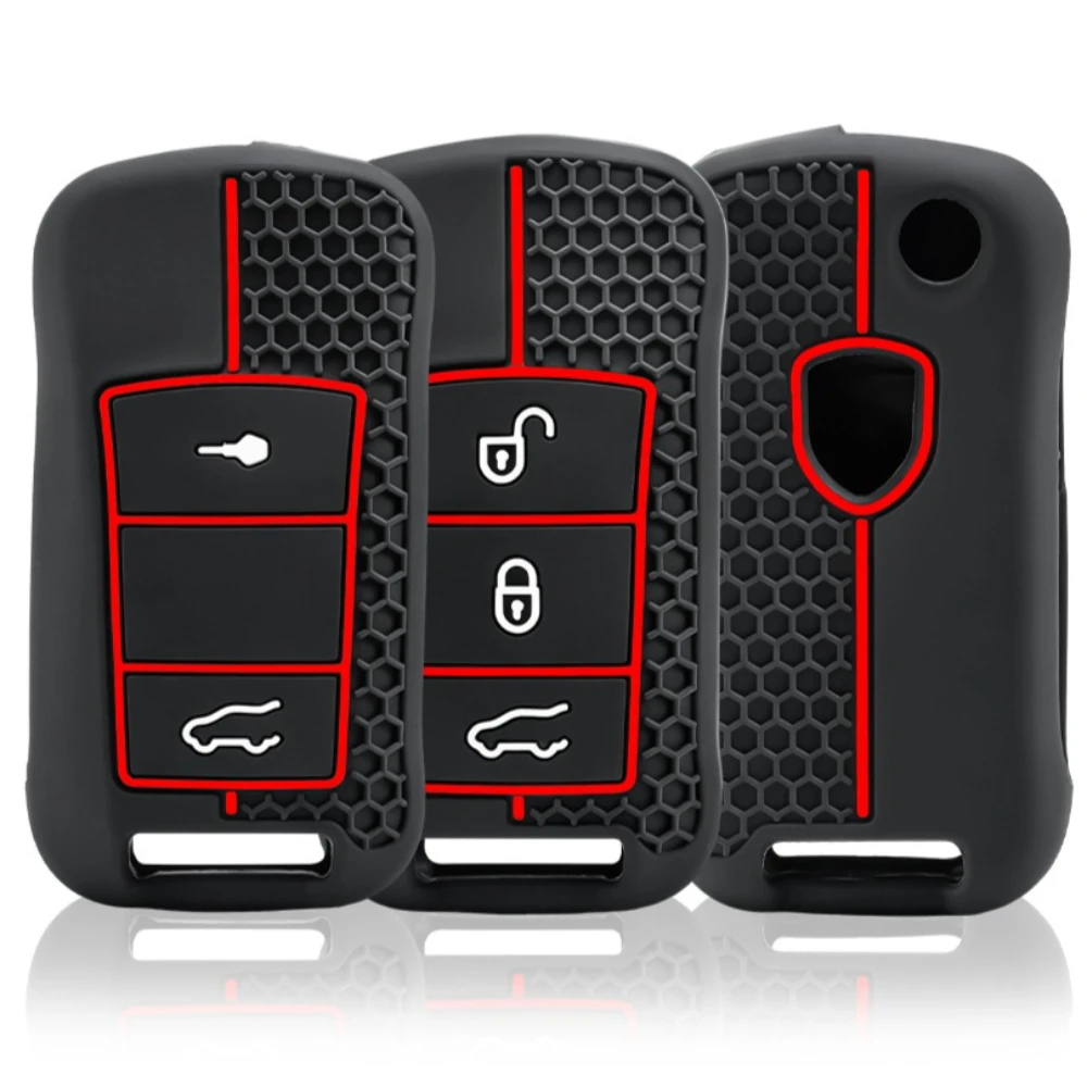 Silicone Protector Case Shell Car Key Cover Holder Accessories For Porsche Panamera Cayenne GTS Carrera GT3 2/3 Buttons Remote