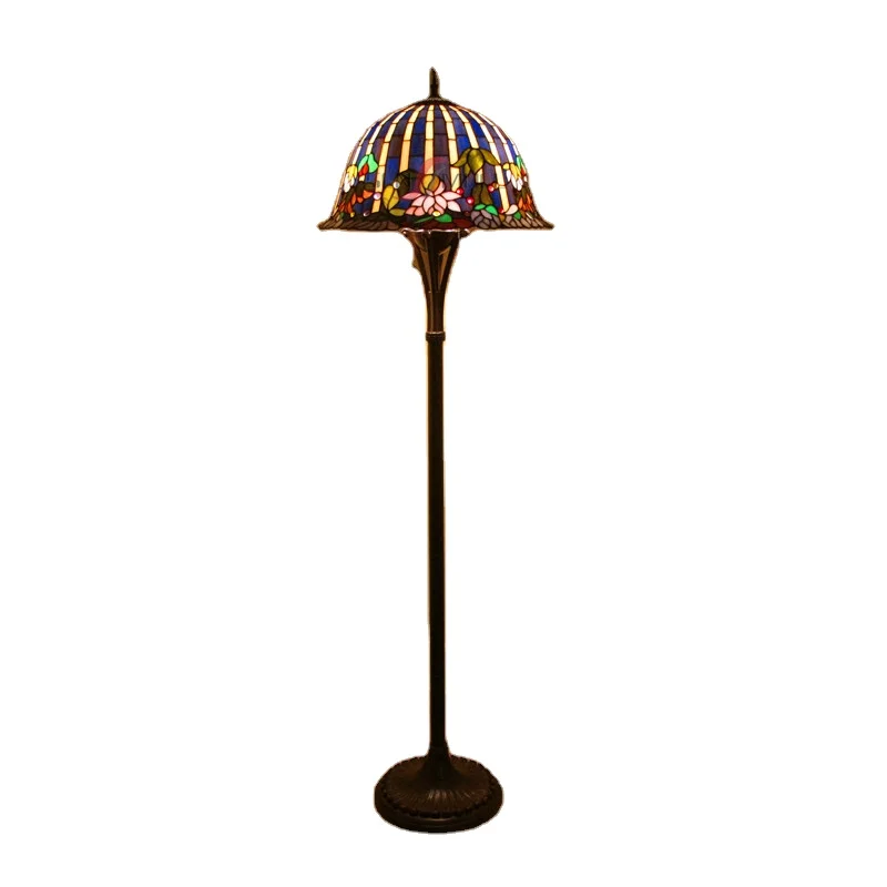 

Stained glass Tiffany floor lamp European home decoration bedroom living room standing lamp
