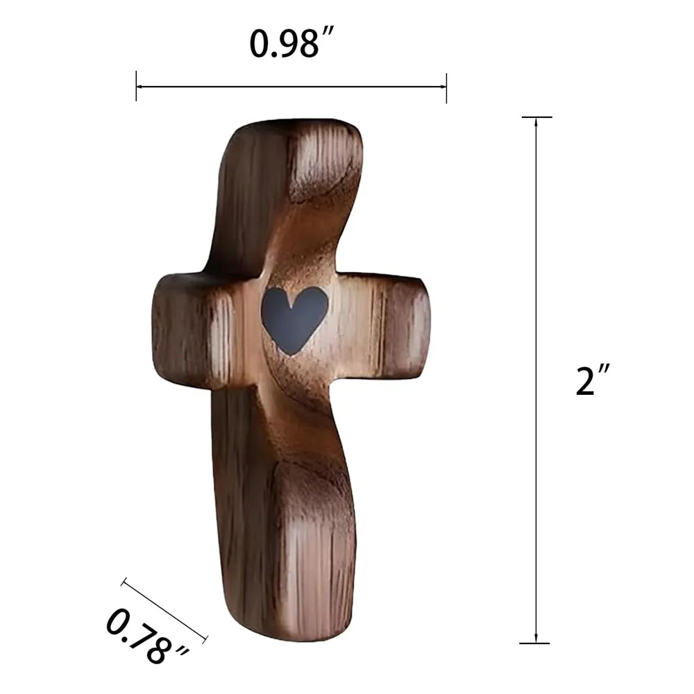 Cross My Heart Relieve Anxiety Comfort Cross For Clutching,Clinging And Praying,Pocket Olive Wood Cross Religious Gift