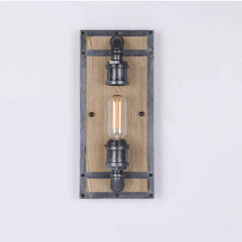 Retro Industrial Style Wooden Wall Lamp Loft Coffee Shop Bar Wall Lamp Creative Personalized Decorative Wall Light