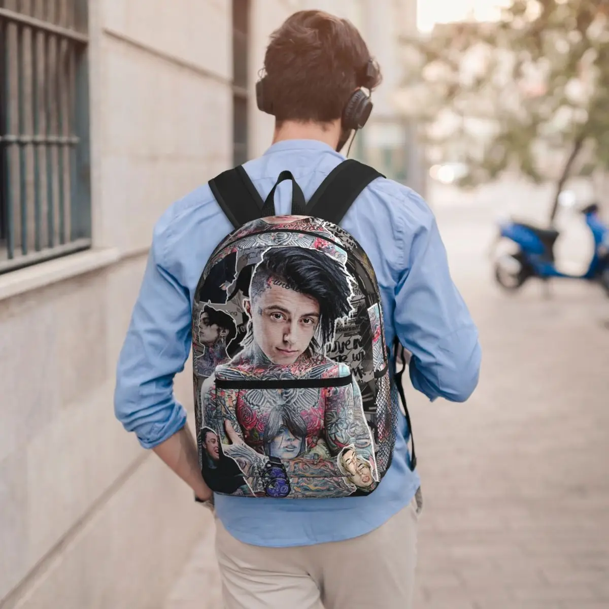 Ronnie Radke Photo Collage High Quality Student Backpack School Bag Hiking Travel Daypack for Boys Girls Bookbag Shoulder Bags