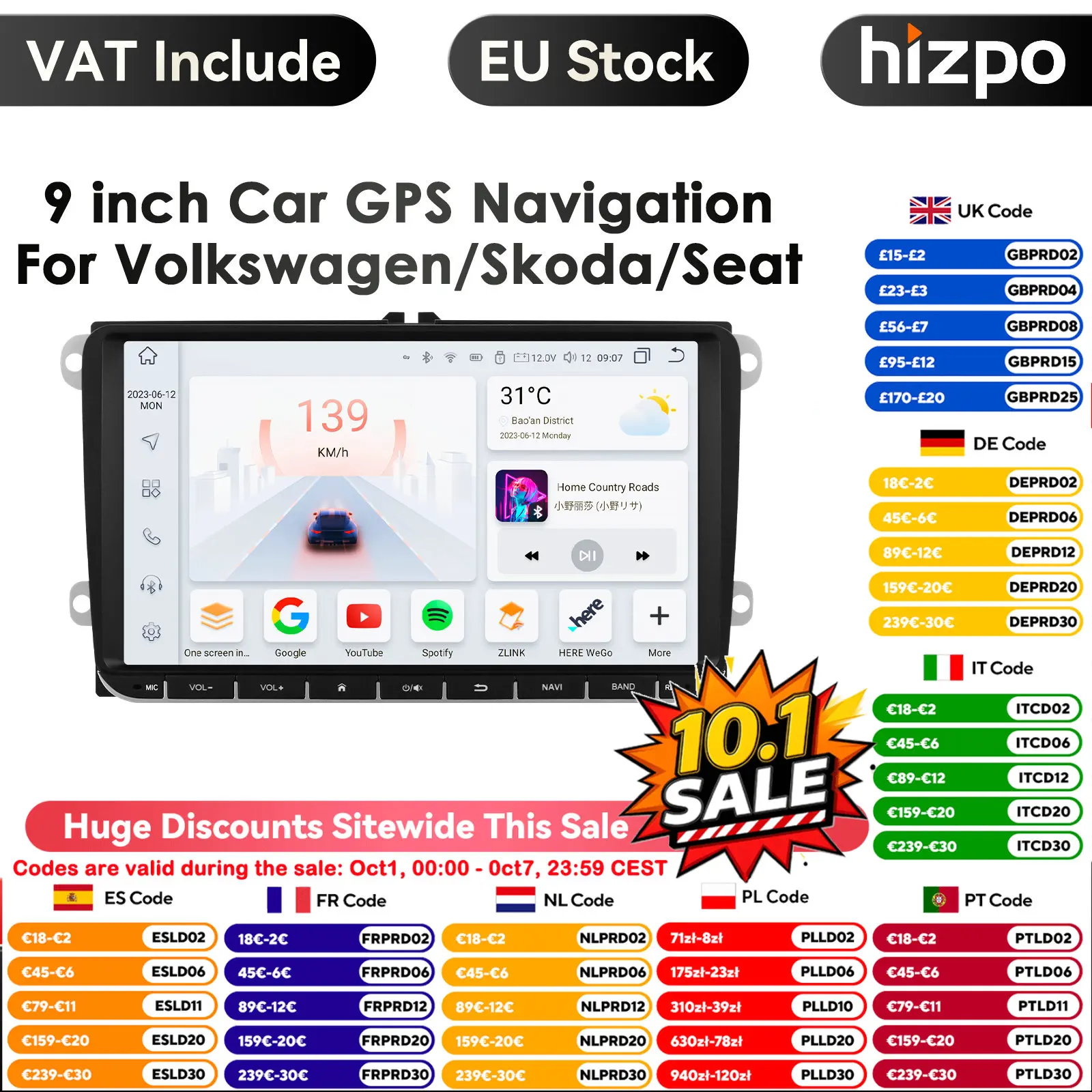 Radio samochodowe 4G Android 14 2 Din GPS Odtwarzacz multimedialny dla VW/Volkswagen/Golf/Passat/b7/b6/Skoda/Seat/Octavia/Polo/Tiguan Autoradio