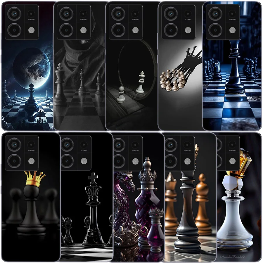 Competitive Chess Game Clear Phone Case For Xiaomi Redmi 12 12C 10 10A 10C 9 9A 9C 9T Note 13 12 Pro + 12S TPU 8 8A 7 7A Pattern