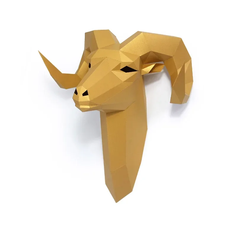 Pré-corte bighorn ovelha selvagem animal decoração da parede casa arte decoração modelo de papel, papel 3d, artesanal diy artesanato adulto rty225