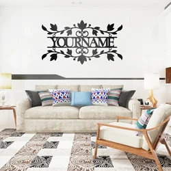Mural Room Decor Aesthetic Wall Black Cutout Metal Sign Vintage Garden Decoration Personalization custom name