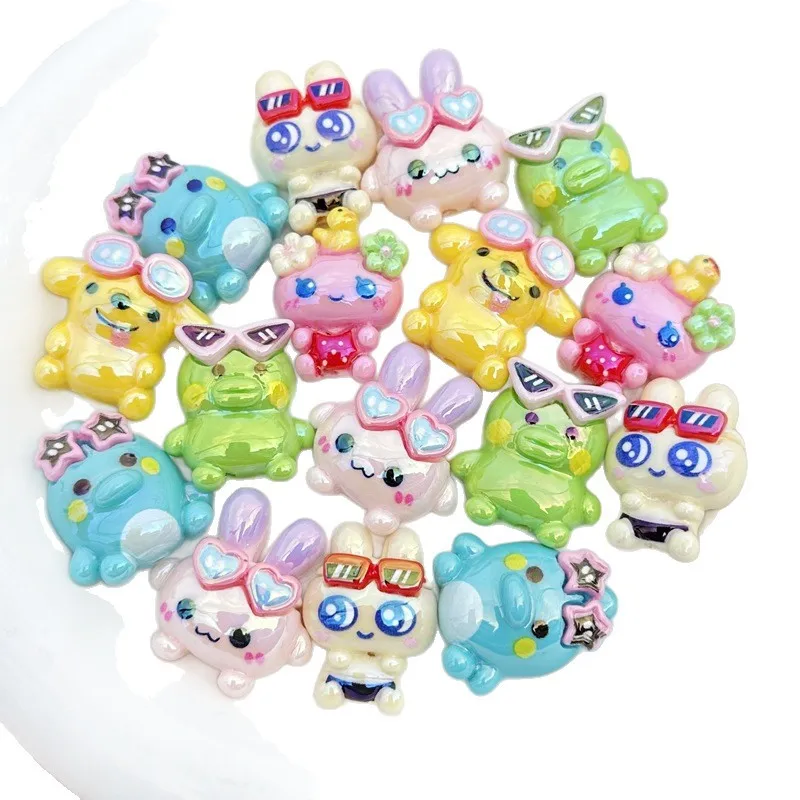 20pcs New for Tamagotchi through-hole beaded Resin DIY mobile phone chain keychain beaded pen accessory material view 6