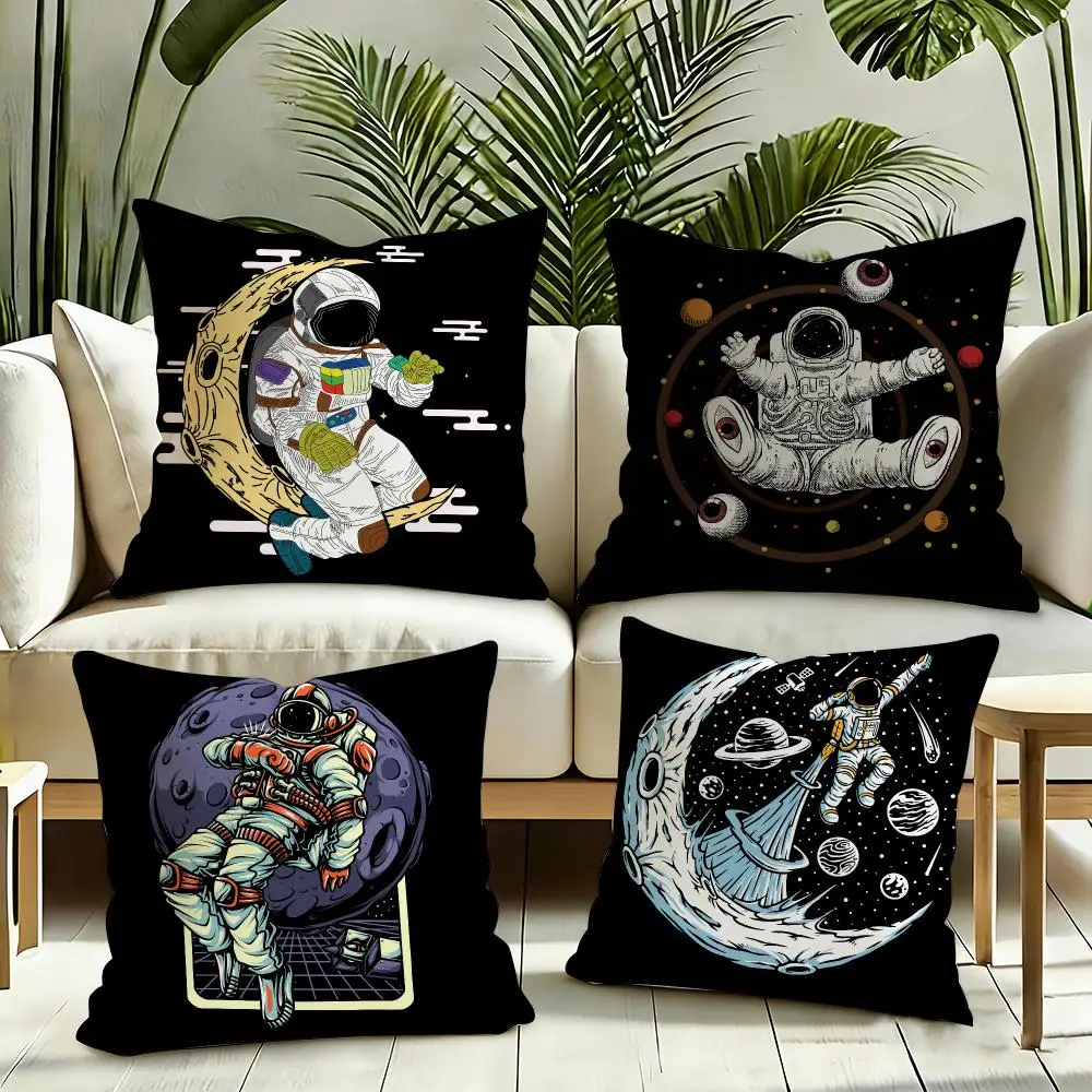 Astronaut Spacewalk Exploration Cushion Cover Square Decorative Sofa Cushion Cover Bedroom Living Room Home Decor Halloween Gift