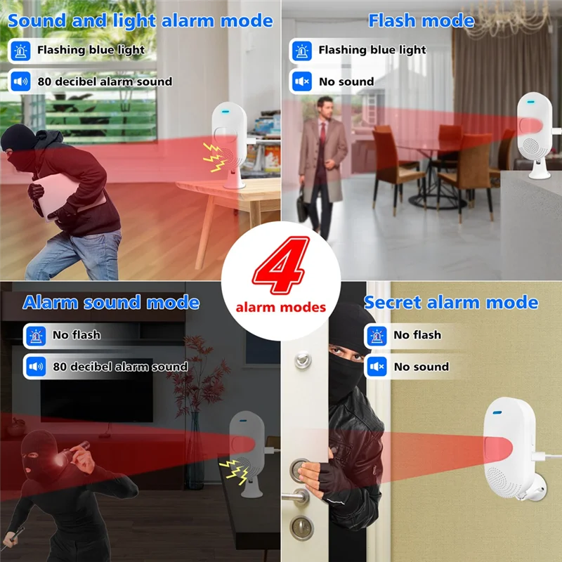 ABJO-Wifi Звуковая и световая сигнализация Инфракрасный детектор PIR Датчик движения Smart TUYA APP Система удаленного уведомления