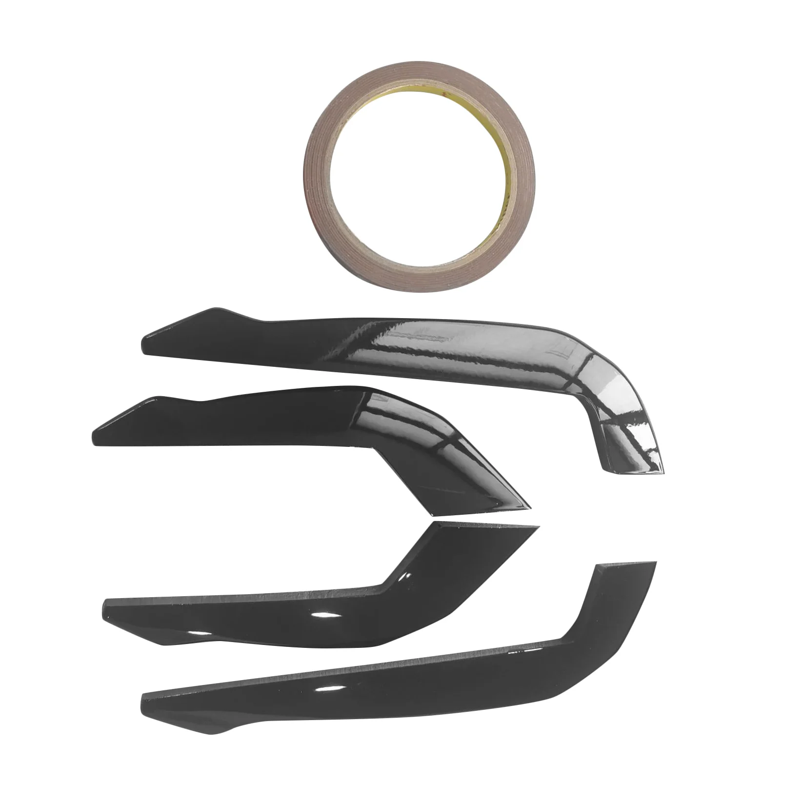 

4PCS Bright Black Front Lip Wind Air Knife Canards Splitter for Ford Focus ST-Lline 2019-2021 Side Bumper Trim