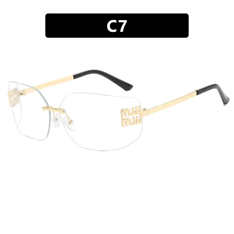 Riveted Rimless Rectangle Sunglasses — product information 3