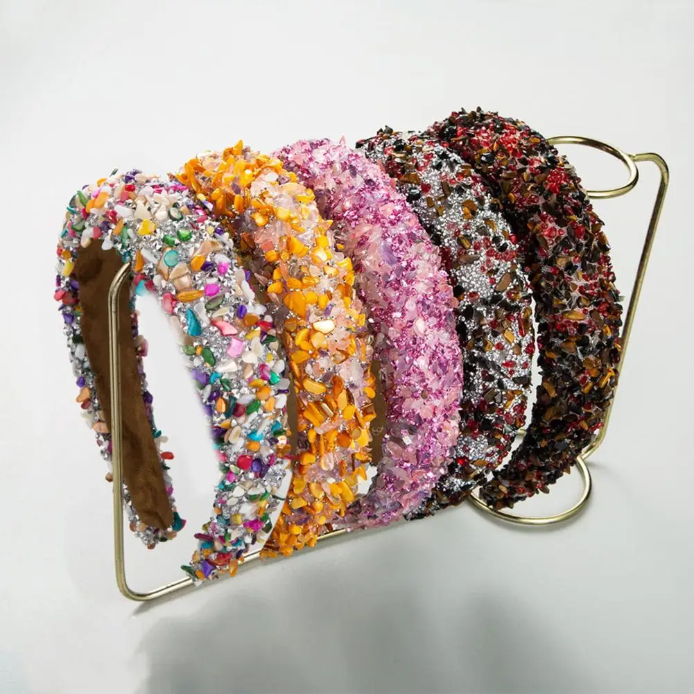 Wide Headband Girls Headband Colorful Crystal Embellished Wide Band Headband Luxury Fashion Hair Accessories for Women