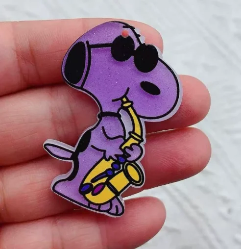 10 Pcs Acrylic Cartoon Dog Charm Pendant  Jewelry DIY Bracelet Earrings Decorative Material Accessories