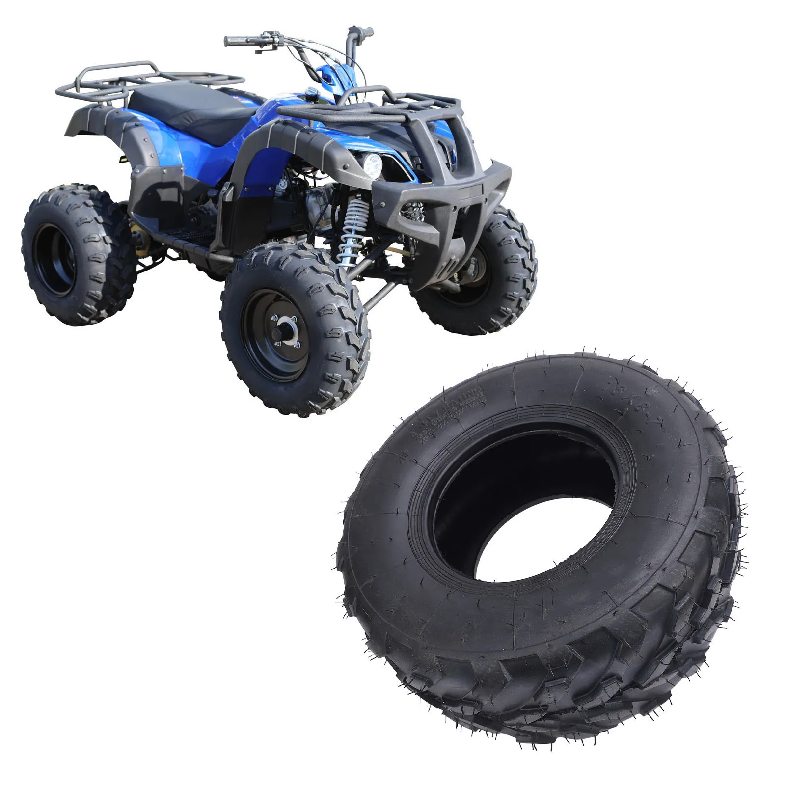

7Inch ATV Tubeless Tire Rubber Puncture Resistant Improved Stability Anti Explosion Enhanced Grip 6x8-7 ATV Tire for Off Road