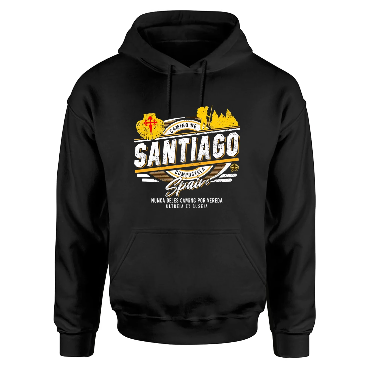 Camino de Santiago Compostela España senderismo caminando regalo Sudadera con capucha nuevo 100% algodón cómodo Casual sudaderas para hombre